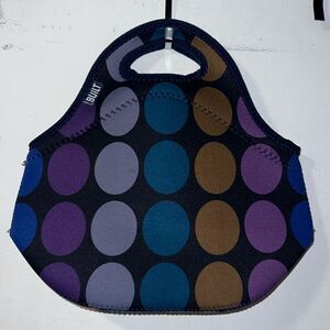 BUILT NY Gourmet Getaway Lunch Tote in Jewel Tone Dots-NWOT